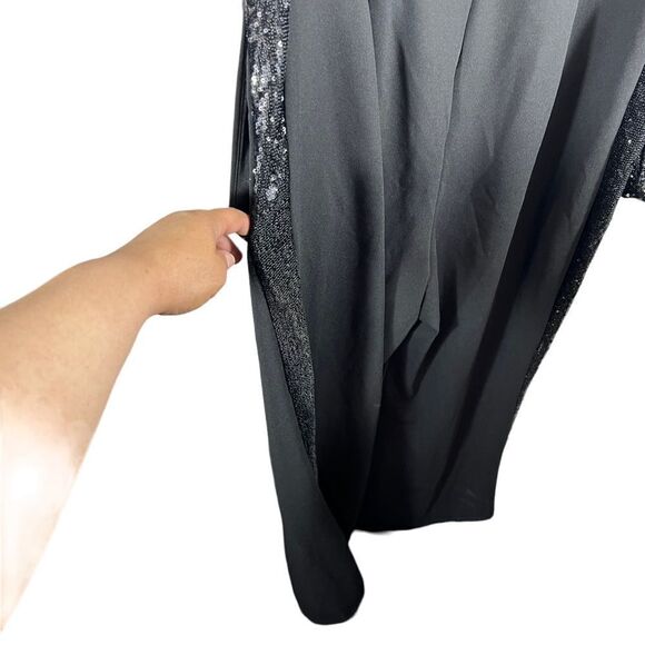 Venus Sparkly Black Sequin Jumpsuit - Picture 9 of 10